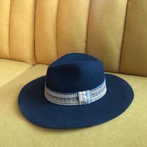 Navy blue felt hat